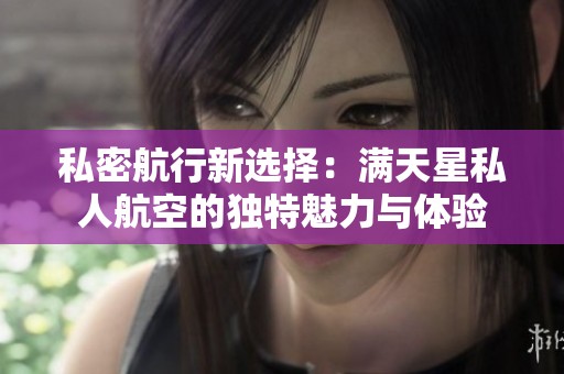 私密航行新选择：满天星私人航空的独特魅力与体验