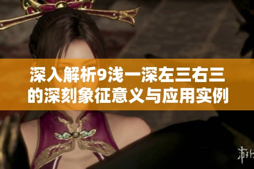 深入解析9浅一深左三右三的深刻象征意义与应用实例