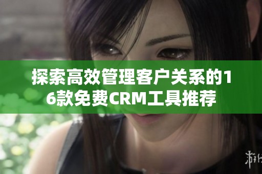 探索高效管理客户关系的16款免费CRM工具推荐