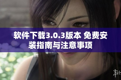 软件下载3.0.3版本 免费安装指南与注意事项