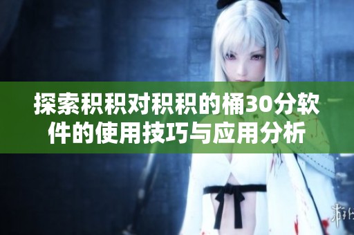 探索积积对积积的桶30分软件的使用技巧与应用分析