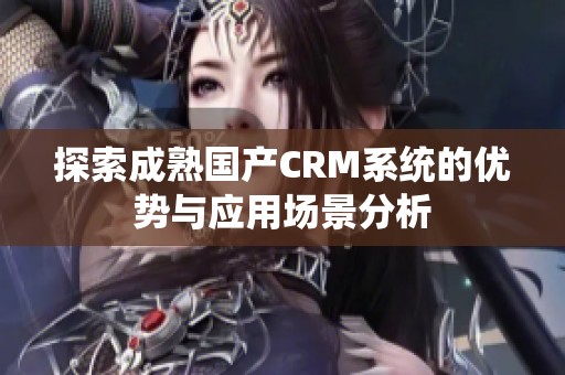 探索成熟国产CRM系统的优势与应用场景分析