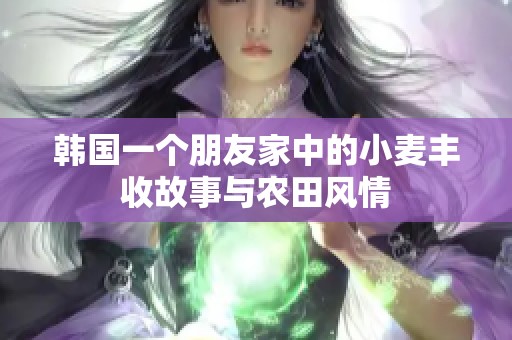 韩国一个朋友家中的小麦丰收故事与农田风情