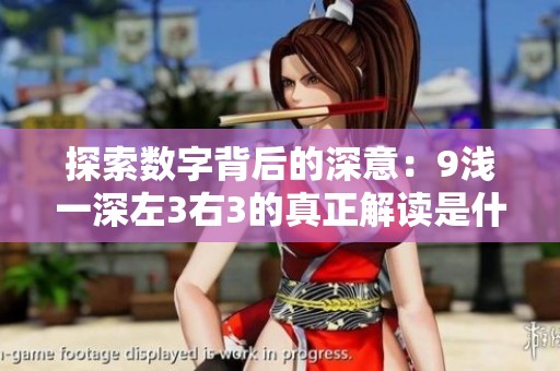 探索数字背后的深意：9浅一深左3右3的真正解读是什么