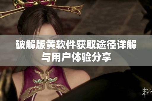 破解版黄软件获取途径详解与用户体验分享