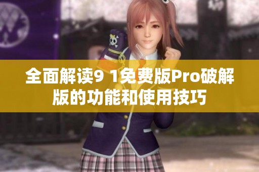 全面解读9 1免费版Pro破解版的功能和使用技巧