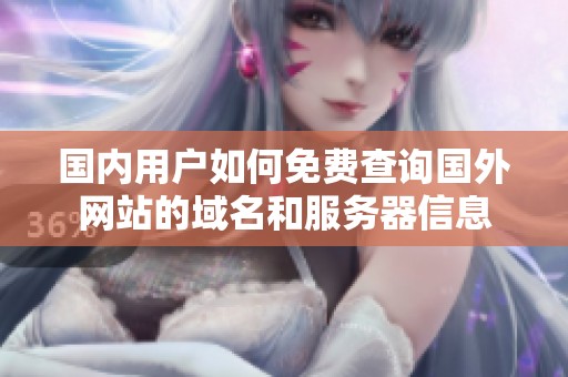国内用户如何免费查询国外网站的域名和服务器信息