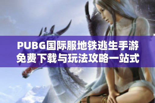 PUBG国际服地铁逃生手游免费下载与玩法攻略一站式介绍