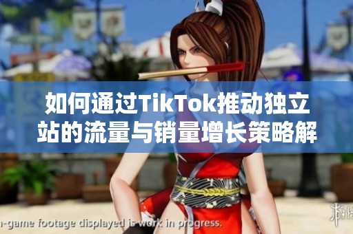 如何通过TikTok推动独立站的流量与销量增长策略解析