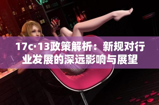 17c·13政策解析：新规对行业发展的深远影响与展望