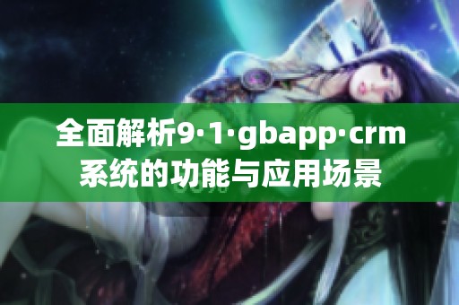 全面解析9·1·gbapp·crm系统的功能与应用场景