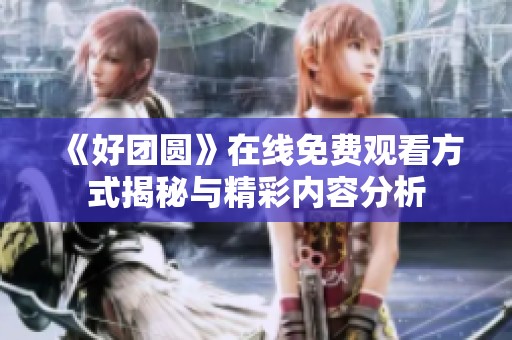 《好团圆》在线免费观看方式揭秘与精彩内容分析