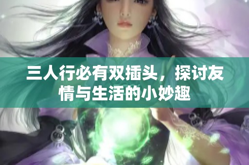 三人行必有双插头，探讨友情与生活的小妙趣