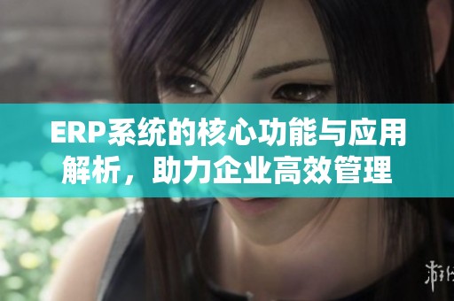 ERP系统的核心功能与应用解析，助力企业高效管理