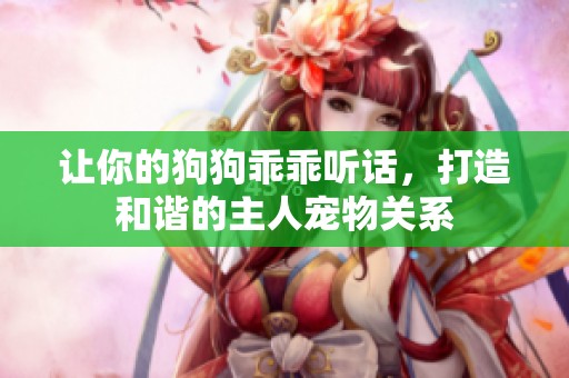 让你的狗狗乖乖听话，打造和谐的主人宠物关系