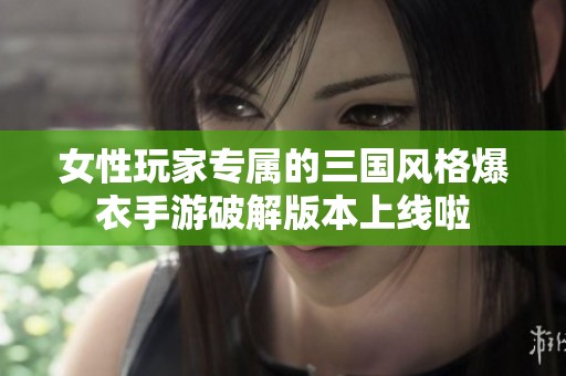 女性玩家专属的三国风格爆衣手游破解版本上线啦