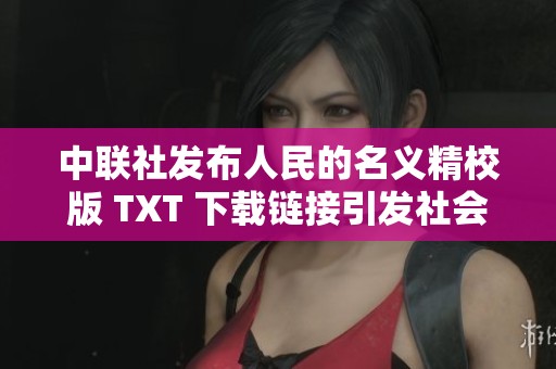 中联社发布人民的名义精校版 TXT 下载链接引发社会热议