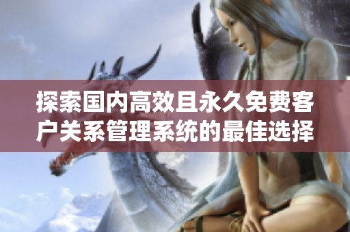 探索国内高效且永久免费客户关系管理系统的最佳选择