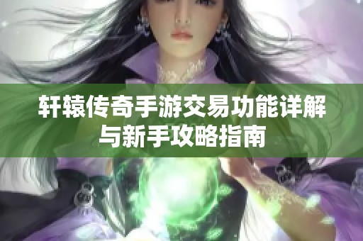 轩辕传奇手游交易功能详解与新手攻略指南