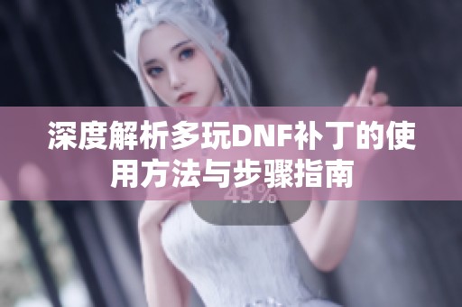 深度解析多玩DNF补丁的使用方法与步骤指南