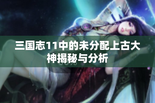 三国志11中的未分配上古大神揭秘与分析 三国志11中的未分配上古大神揭秘与分析