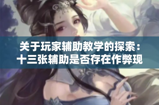 关于玩家辅助教学的探索：十三张辅助是否存在作弊现象的讨论与分析