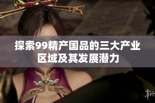探索99精产国品的三大产业区域及其发展潜力