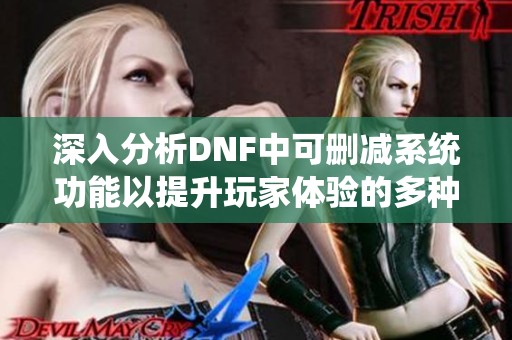 深入分析DNF中可删减系统功能以提升玩家体验的多种选择与建议