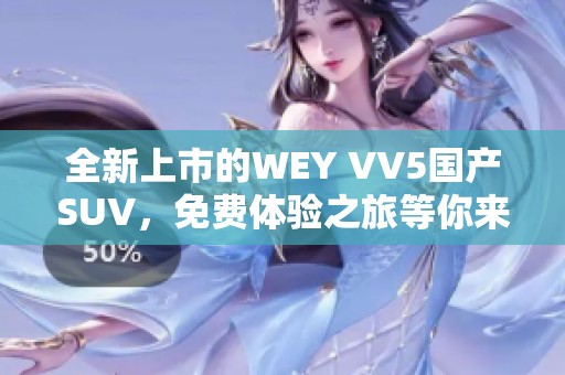 全新上市的WEY VV5国产SUV，免费体验之旅等你来驾驭