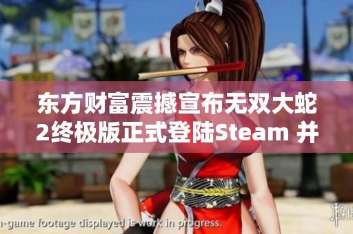 东方财富震撼宣布无双大蛇2终极版正式登陆Steam 并支持中文平台 东方财富震撼宣布无双大蛇2终极版正式登陆Steam 并支持中文平台