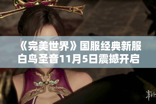 《完美世界》国服经典新服白鸟圣音11月5日震撼开启,携手再创传奇旅程 《完美世界》国服经典新服白鸟圣音11月5日震撼开启,携手再创传奇旅程